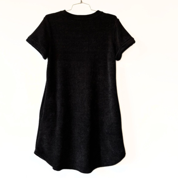 Cherish Chenille Pocket T-Shirt Dress Black Size S - Picture 6 of 7